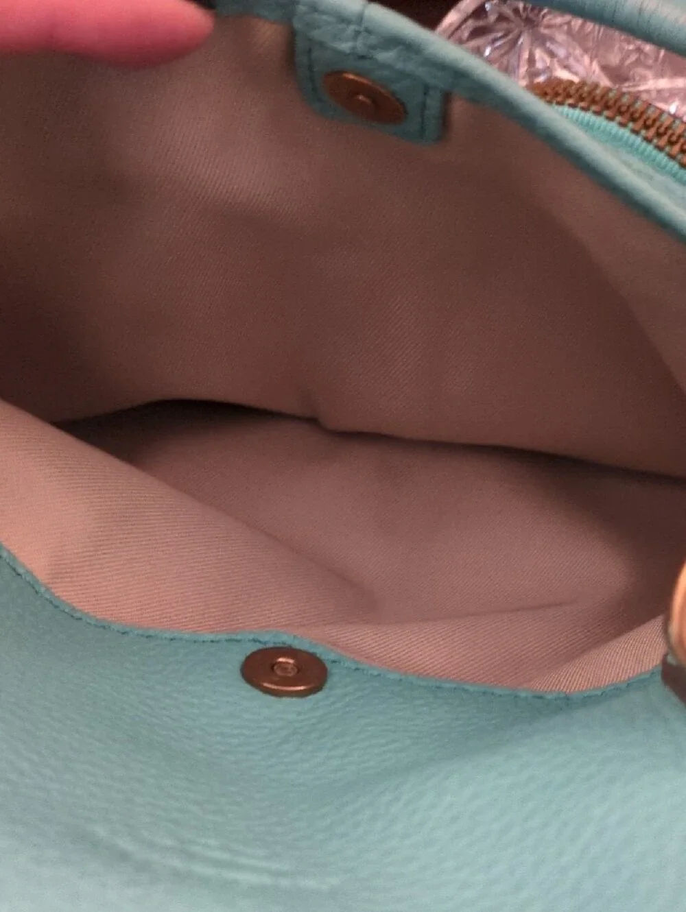 Teal Pebbled Leather Satchel Handbag